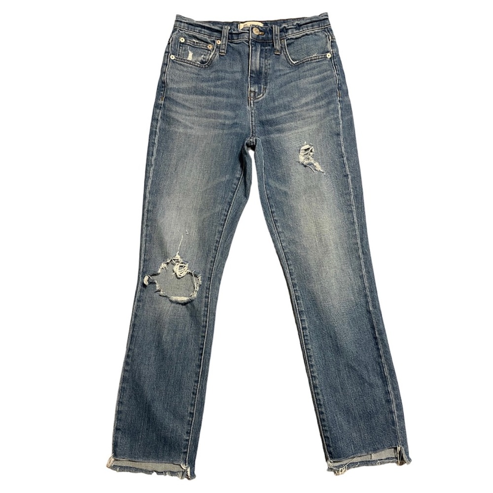 Madewell The High-Rise Slim Boyjean in Lita Wash: Step-Hem Edition J7938 Size 23